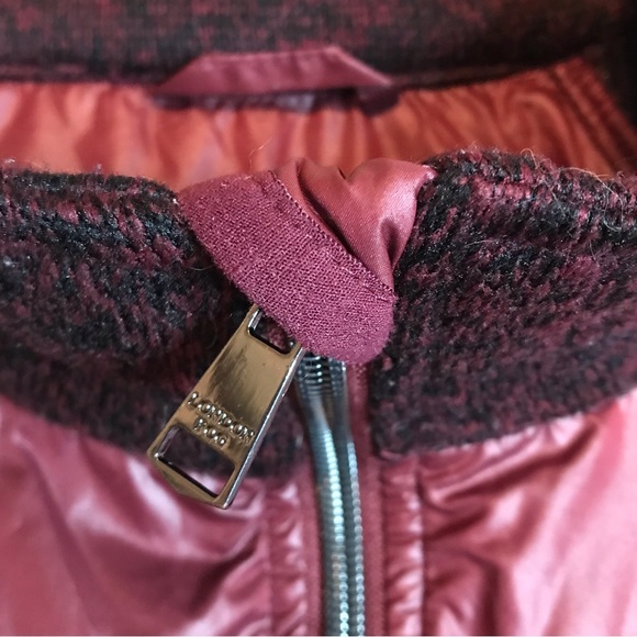 London Fog Down Filled Puffer Sweater Zip Jacket Size Large Burgundy Heather VTG - Picture 3 of 10
